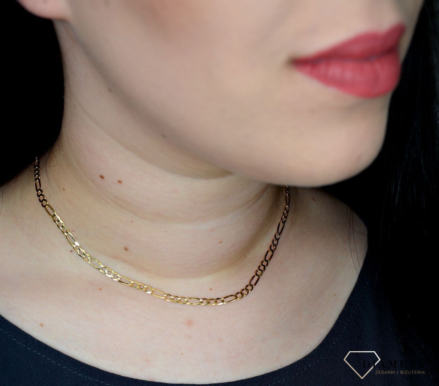 Złoty łańcuszek 585 Figaro 3,5 mm DIA-LAN-3145-585 3,5mm (1).jpg